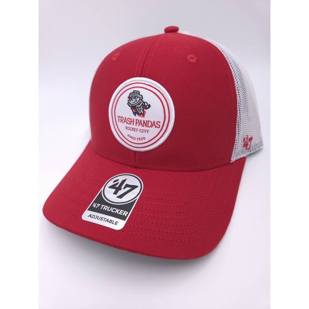 Rocket City Trash Pandas Snapback Trucker Hat‎ Cap '47 MiLB Red Baseball New - Picture 2 of 5